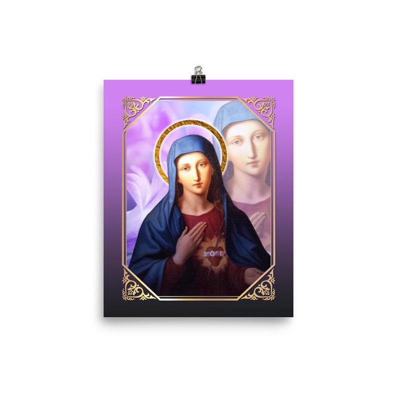 Unbeflecktes Herz Mariens katholisches Poster religiöse Wandkunst
