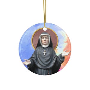 Saint Faustina Kowalska - Ceramic Ornament for Christmas Tree - Christmas gifts - Religious home decor - Catholic ornament - St Faustina