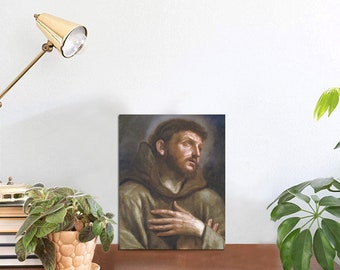 Saint François d’Assise - Panneau photo pour table 6"x8 » - Saint François - Saints catholiques - Saints Art - San Francesco d’Assisi