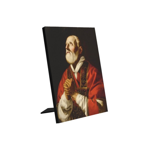 Catholic gifts - Saint Philip Neri - Christian Icon on wood - St Philip Neri Photo Panel for Tabletop Display - Catholic Saints - Religious