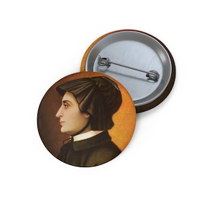 Saint Elizabeth Ann Seton - Metal Pin Button - Saints Art - St Elizabeth Seton - Catholic Badges - 3 sizes - Catholic Saints serie