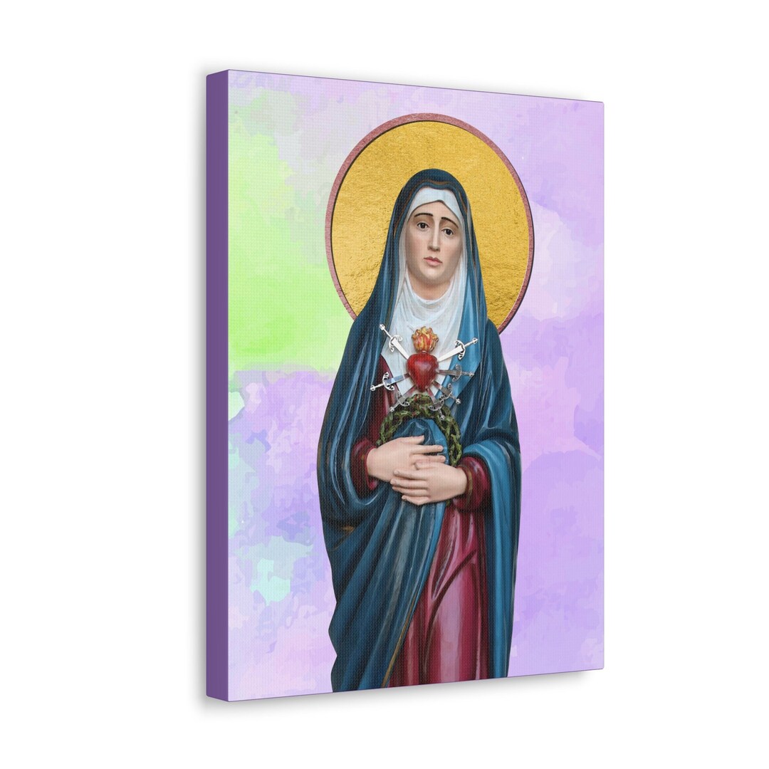 HQ Print on Canvas - Our Lady of Sorrows - Religious Wall Art - 3 Sizes ...