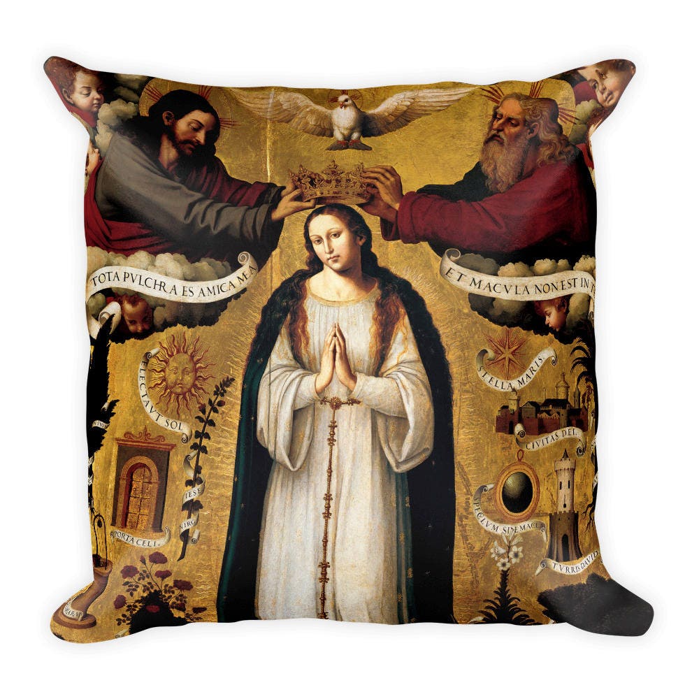 Home & Living The Immaculate Conception religious pillow Virgin Mary