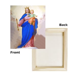 Catholic Icon on Wood - Virgin Mary Help of Christians - Wood Print - Religious wall art - Maria Ausiliatrice Don Bosco - Catholic gifts