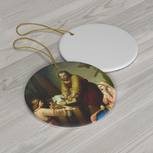 Ceramic Ornament for Christmas Tree - Holy Family - Catholic gifts - Religious home decor - Catholic ornaments - Religious gifts