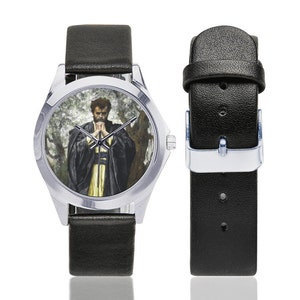 Saint Matthew Apostle  - Unisex Leather Watch - catholic gifts - St Matthew - religious watch - wrist watches - Catholic Saints Art