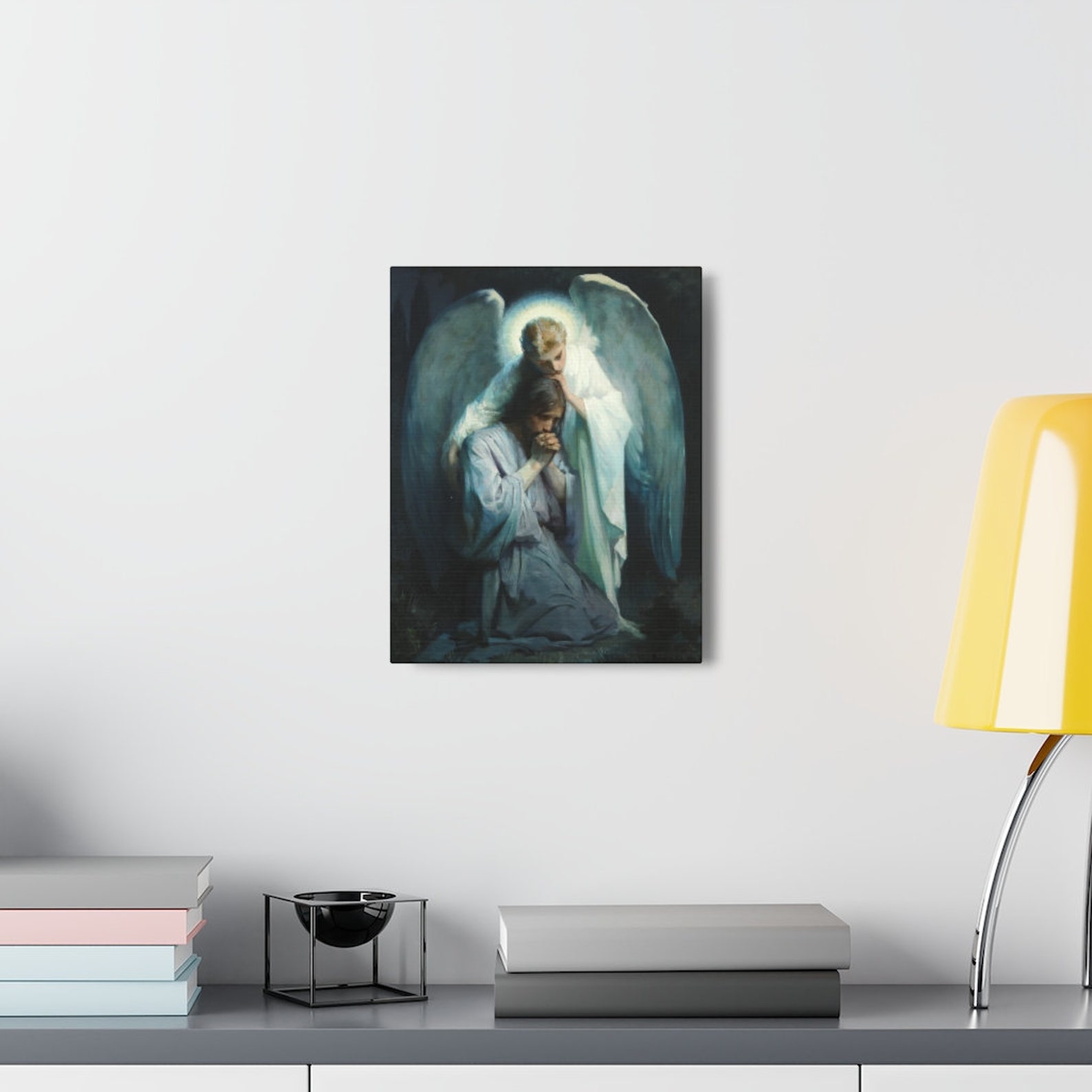 Jesus in the Garden of Gethsemane With Angel - Canvas Art Print ...