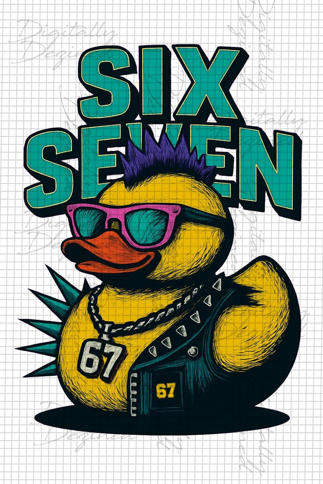 Quirky Punk Kids Brainrot Six Seven 67 | Digital File - Etsy Australia