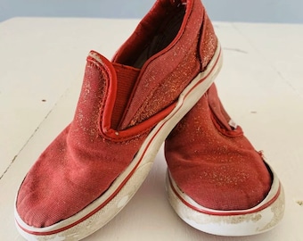 Vintage Sparkly Red Vans Toddler 10