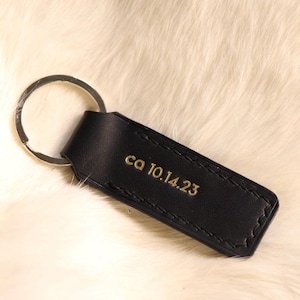 Personalized Leather Keychain Keyring Key Fob Engraved Keychain Bag Charm Bag Tag Customized Keychain Anniversary Gift Father&#39;s Day Gifts
