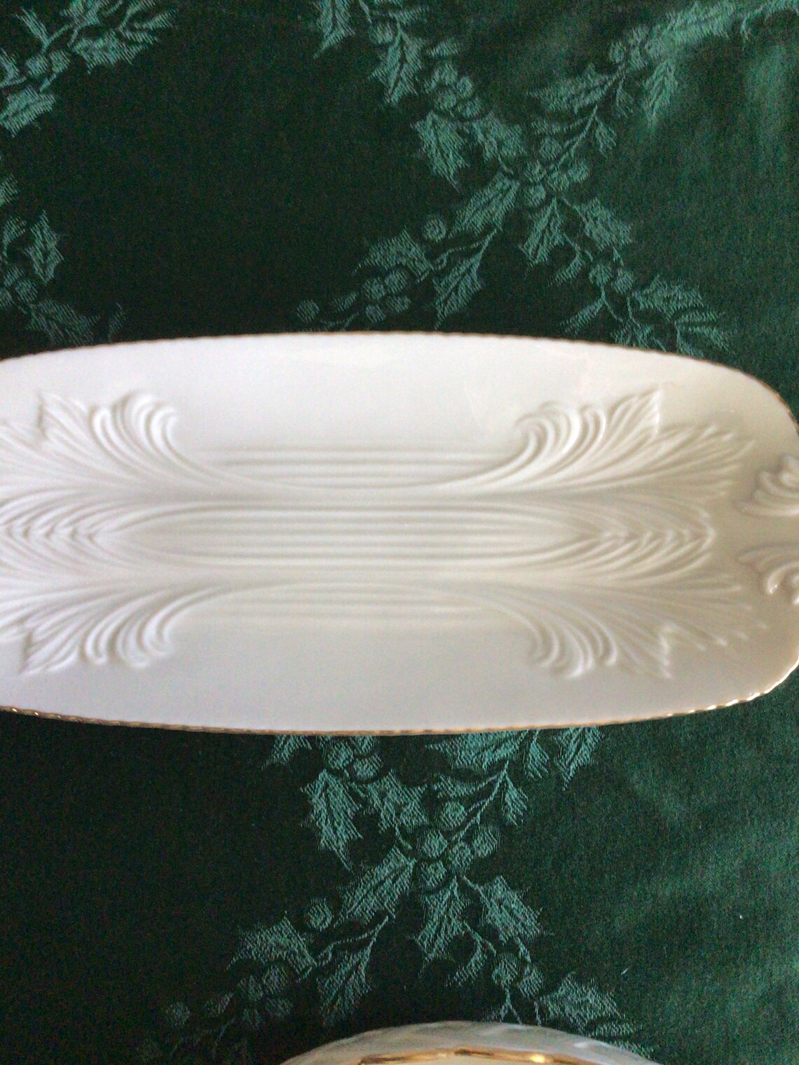 Lenox Scalloped Basket Weave Bowl and Relish/Celery/Bread Tray Etsy