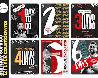 12 ANIMATED Church Canva Template Bundle, church flyer template, church social media templates, church flyers, church service countdowns