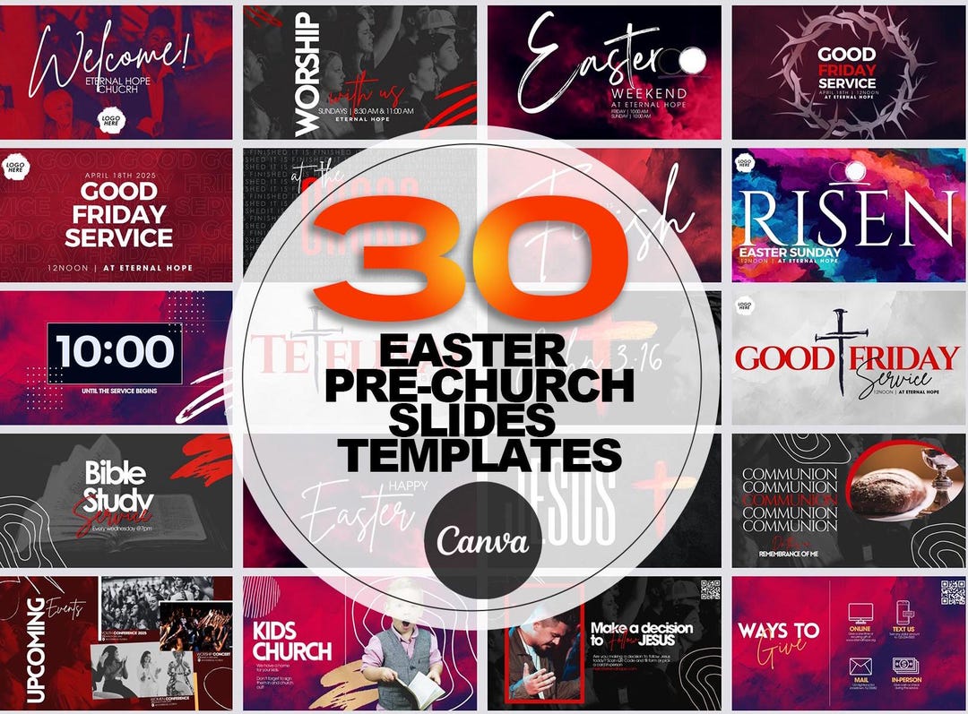 EASTER Church ANIMATED Announcement Slides, Church Template, Church ...