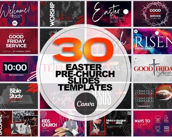 EASTER Church ANIMATED Announcement Slides, church template, church social media templates, church slides, church graphics, church templates
