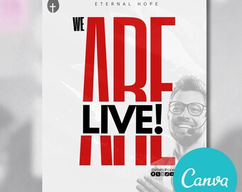 ANIMATED Church Canva Template, church flyer template, church social media templates, church flyers, church service countdowns, INSTAGRAM