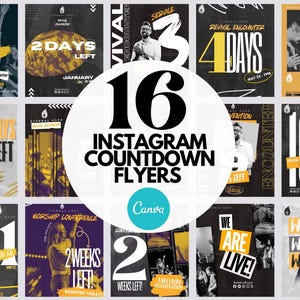 Countdown Flyers 16 ANIMATED Church Canva Template Bundle, Church Flyer Template, Church ...