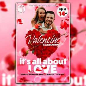 Valentinstag Flyer Vorlage 5"x7", Editierbare PSD Vorlage Valentinstag Flyer Vorlagen, Valentinstag Flyer Design, Flyer Sales