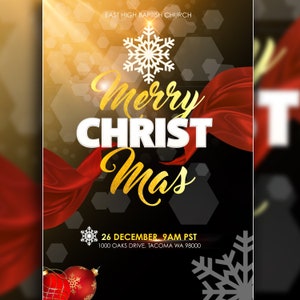 KERSTMIS Flyer Sjabloon 7 "x10", Bewerkbare PSD sjabloon Verjaardag Flyer voor mannen, Verjaardag flyer voor vrouwen, Flyer Verkoop, Happy Birthday Flyer