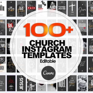 100 CHURCH Social Media Templates, Editable instagram post, Ready Social Media Templates, Church Graphics Social Media Posts, Canva Template