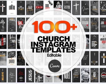 100 CHURCH Social Media Templates, Editable instagram post, Ready Social Media Templates, Church Graphics Social Media Posts, Canva Template