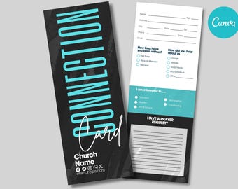 Customizable CANVA Church Connect Card Template for New Visitors | Editable Canva Design | First-Time Guest Form | Church Welcome Sign