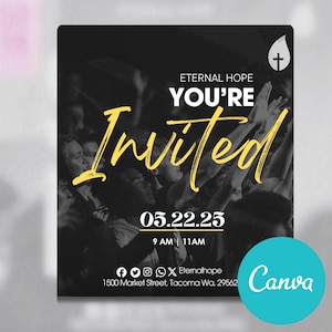 Editable ANIMATED Canva Church Flyer, canva church flyer | CANVA Flyer Template, Editable in Canva, Digital Template, Church Flyer, Sale!!!