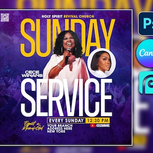CANVA Church Flyer, DIY Flyer Template Design, Woman Church Conference Flyer, Church Service Flyer, Worship Flyer, Premade Editable Flyer