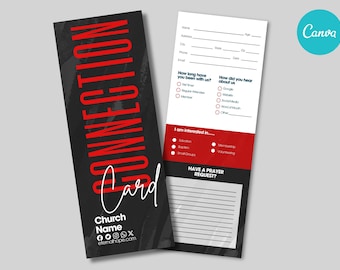 Customizable Church Connect Card Template for New Visitors | Editable Canva Design | First-Time Guest Form
