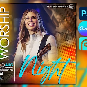Modello di volantino di culto CANVA 10"x10", modello PSD modificabile con Photoshop Volantino di culto per uomini, volantino della Chiesa per donne, vendita volantini