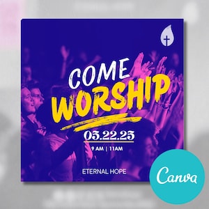 Editable ANIMATED Canva Church Flyer, canva church flyer | CANVA Flyer Template, Editable in Canva, Digital Template, Church Flyer, Sale!!!