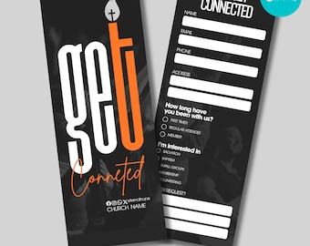 Anpassningsbar CANVA Church Connect-kortmall för nya besökare | Redigerbar Canva-design | Formulär för förstagångsgäster | Välkomstskylt för kyrkan