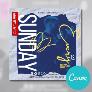 Editable ANIMATED Canva Church Flyer, canva church flyer | CANVA Flyer Template, Editable in Canva, Digital Template, Church Flyer, Sale!!!