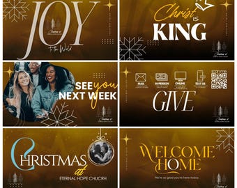 30 CHRISTMAS Church ANIMATED Announcement Slides, church template, Social media templates, church slides, church graphics template SALE