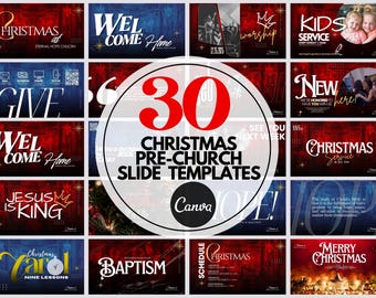 30 CHRISTMAS Church ANIMATED Announcement Slides, church template, Social media templates, church slides, church graphics template SALE