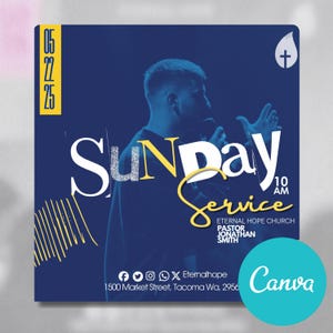 Editable ANIMATED Canva Church Flyer, canva church flyer | CANVA Flyer Template, Editable in Canva, Digital Template, Church Flyer, Sale!!!