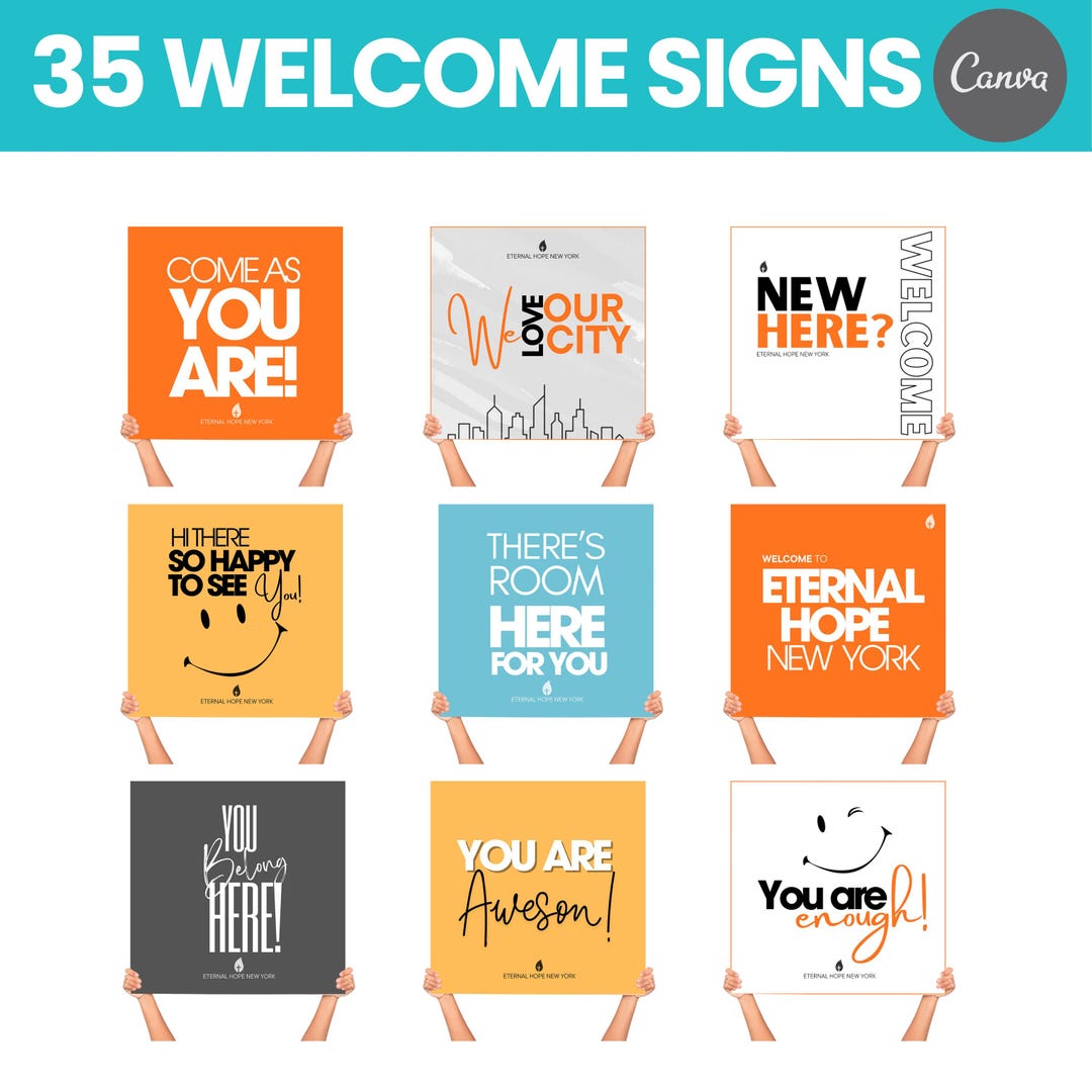 35 Handheld Church Welcome Signs Templates Church Templates Church ...
