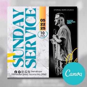 Editable ANIMATED Canva Church Flyer, canva church flyer | CANVA Flyer Template, Editable in Canva, Digital Template, Church Flyer, Sale!!!