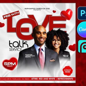 Valentine&#39;s Day Flyer Template 5&quot;x5&quot;, CANVA Editable PSD template Valentine&#39;s Day Flyer, Flyer Sales, February 14, Valentines Party