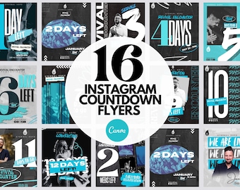 16 ANIMATED Church Canva Template Bundle, church flyer template, church social media templates, church flyers, church service countdowns