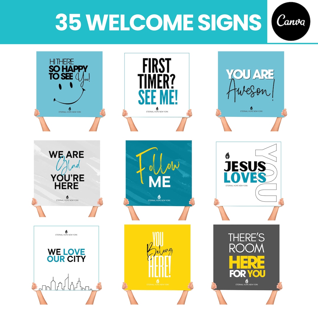 35 Handheld Church Welcome Signs Templates Church Templates Church ...
