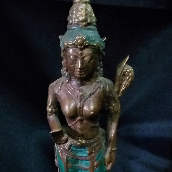 Devi Sri Lakshmi Goddess 7.5 « Bronze Brass Sculpture - Spiritual Hindu Goddess Statue Collectionable Art Ritual