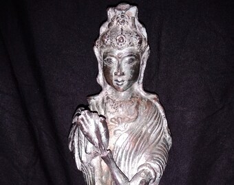 Meisterwerk Guan Yin Göttin Statue 12 "- Bronze Messing Skulptur Spirituelle buddhistische sammelbare Kunst