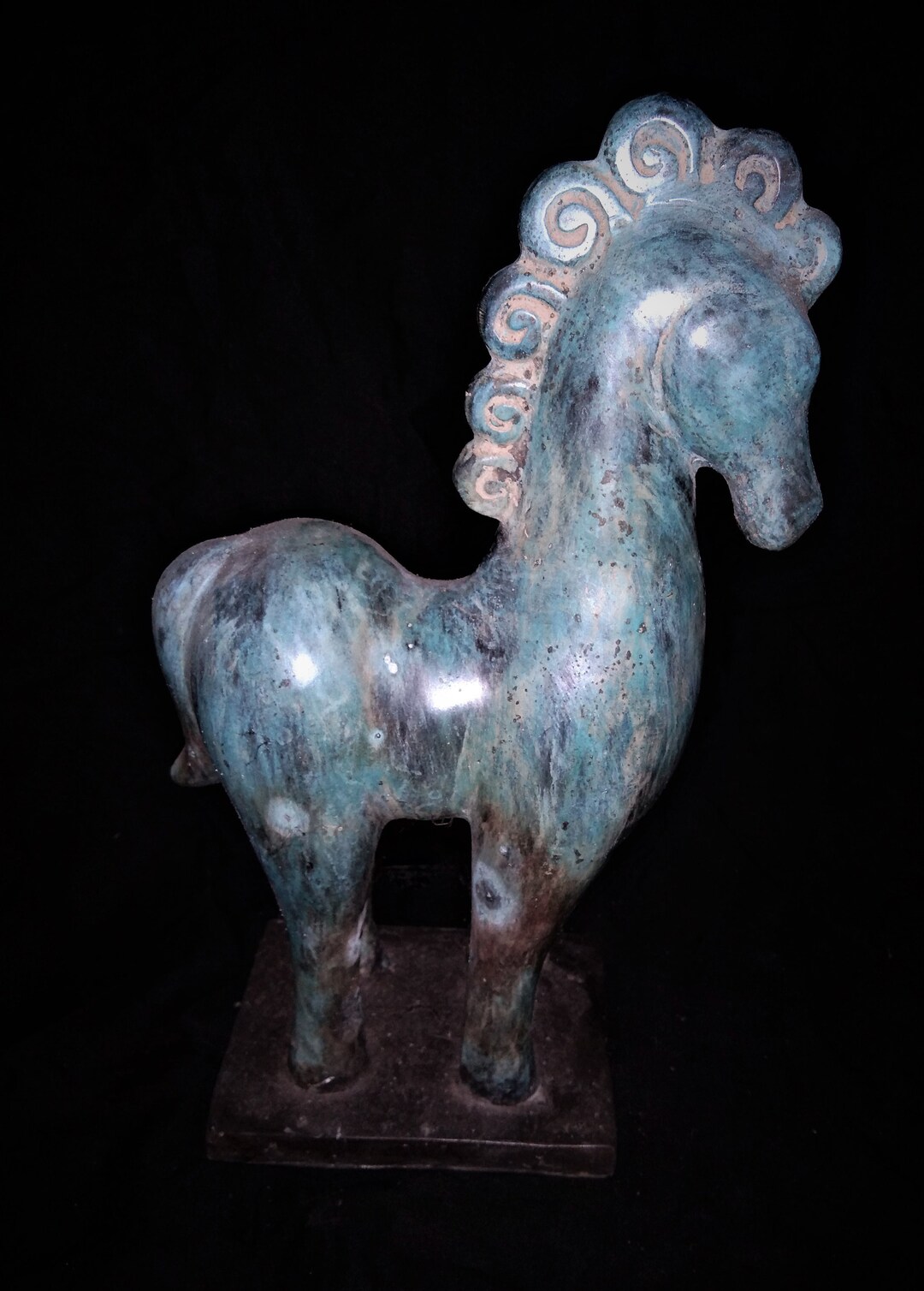 Classic Green Horse Statue 11 Unique Fine Art Etsy