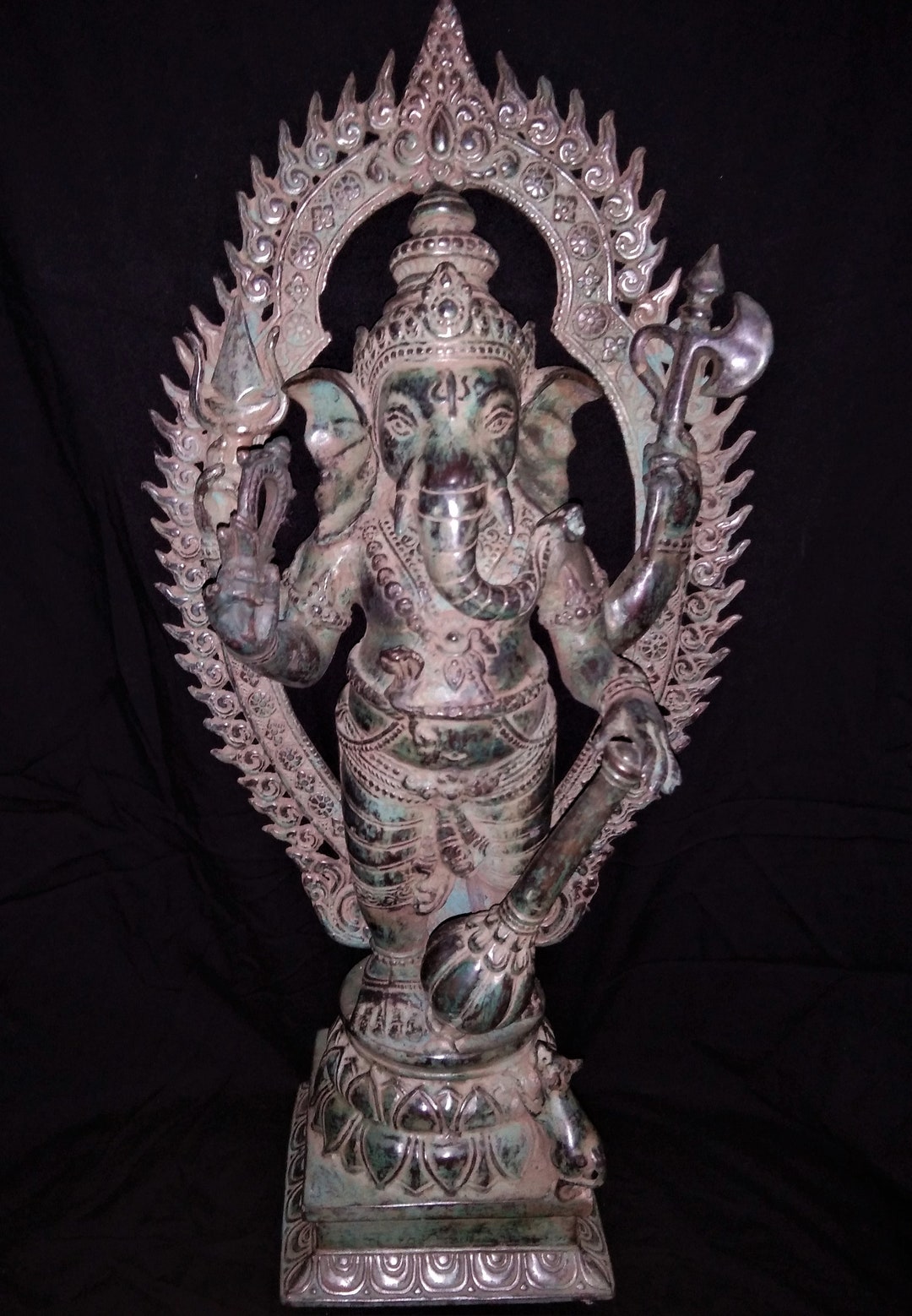 Masterpiece Ganesha God Multi Hand With Hindu Weapon Etsy