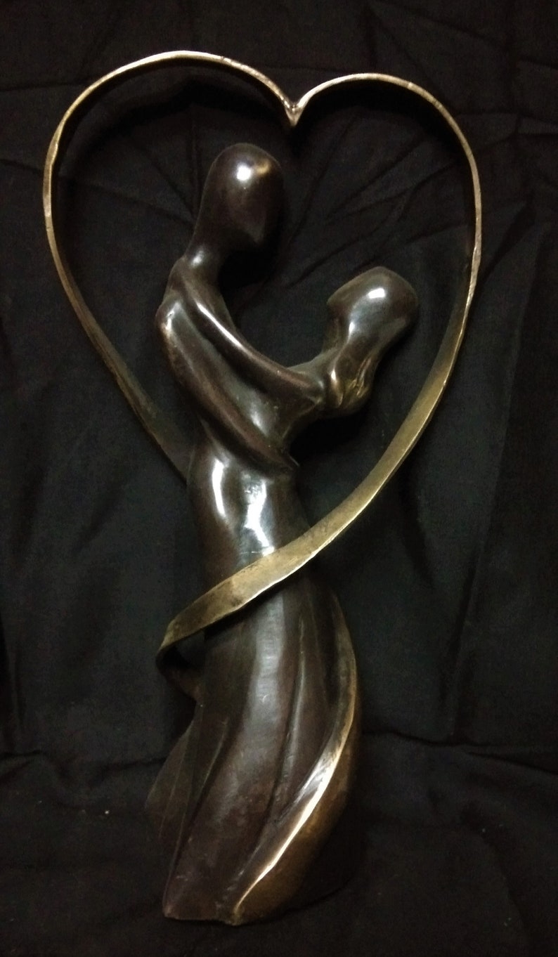 Lovely Statue Couple Marriage Bronze Brass Collectable Art image 0