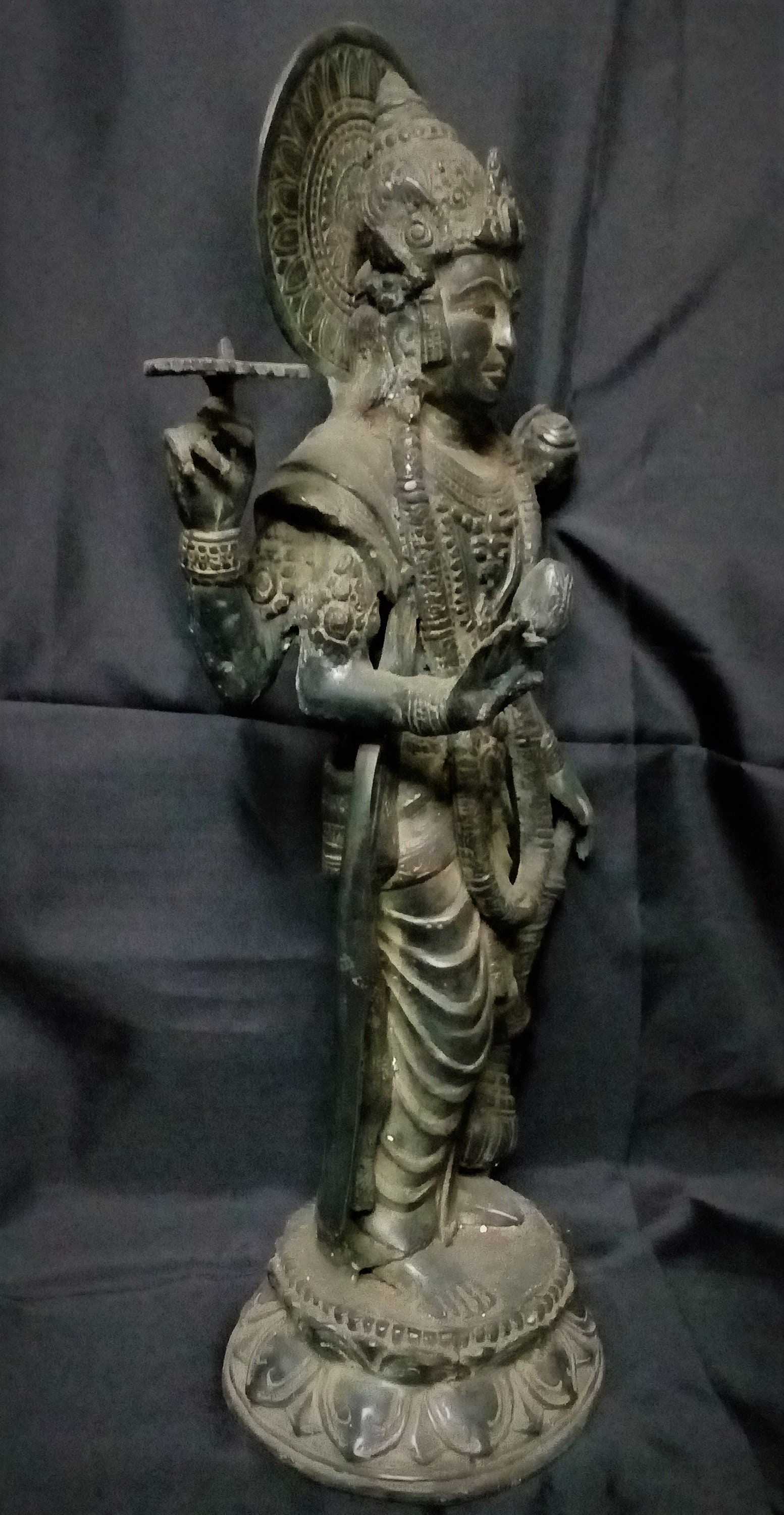 Lord Vishnu Statue Masterpiece Hindu God 16 Bronze Brass Etsy