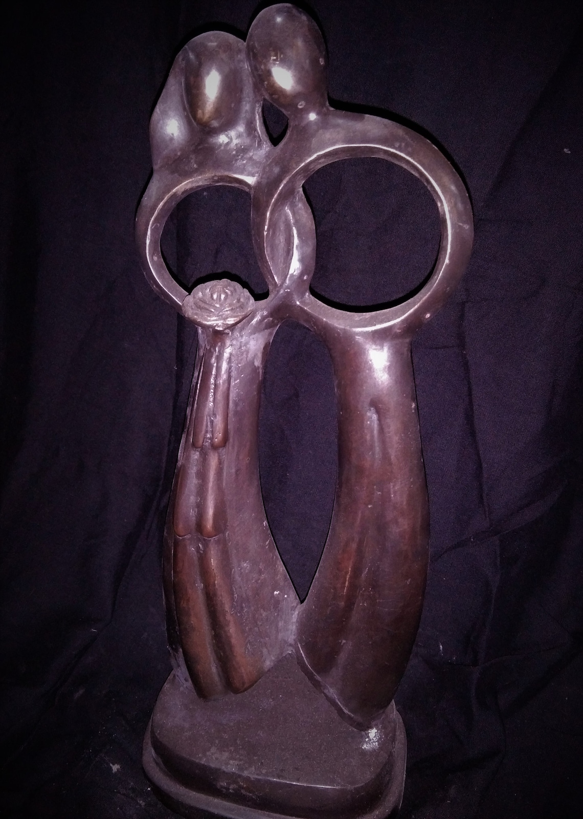 Couple Marriage Lovely Statue Bronze Brass 12.5  image 0