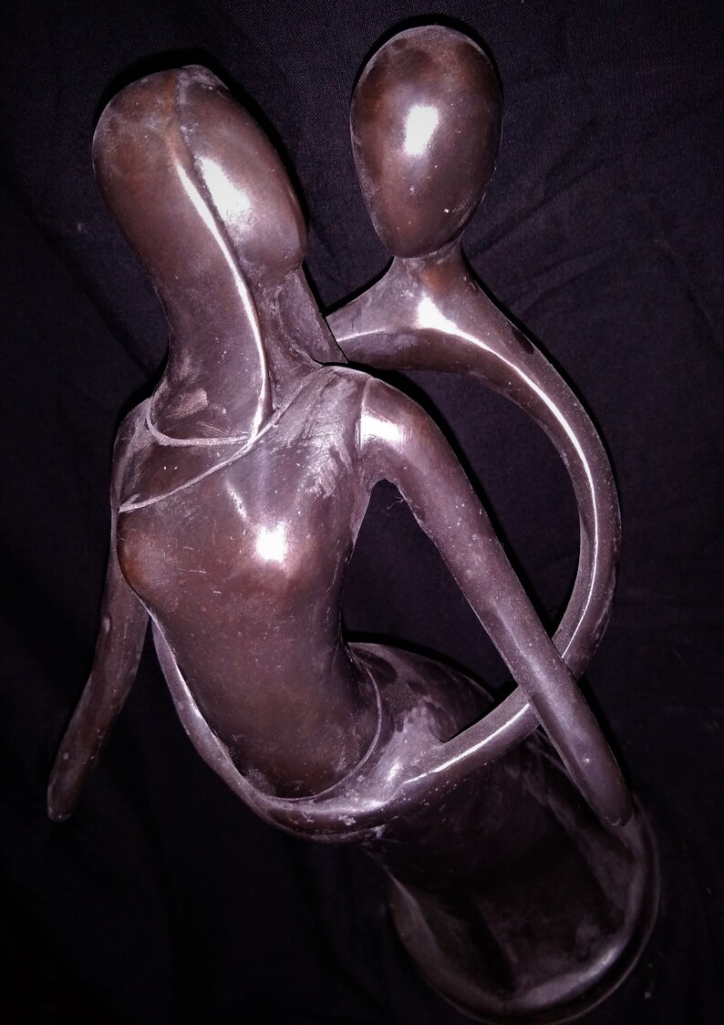Couple Dance Lovely Statue Bronze Brass 11.5  image 1