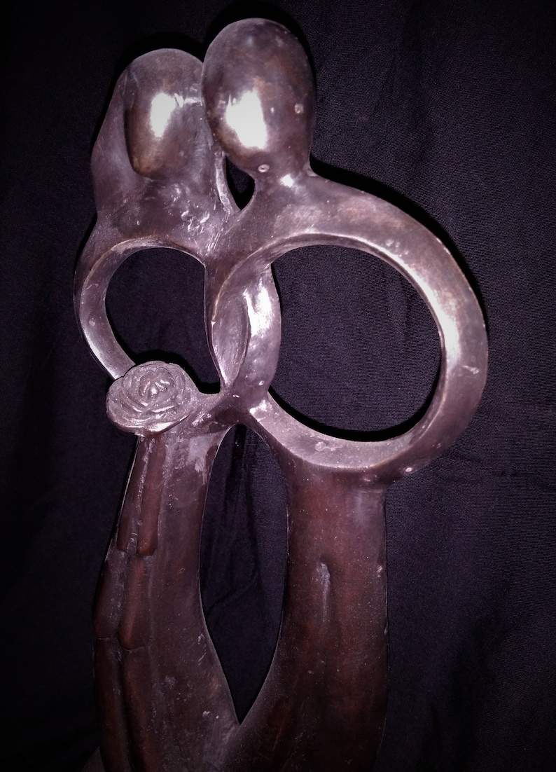 Couple Marriage Lovely Statue Bronze Brass 12.5  image 6