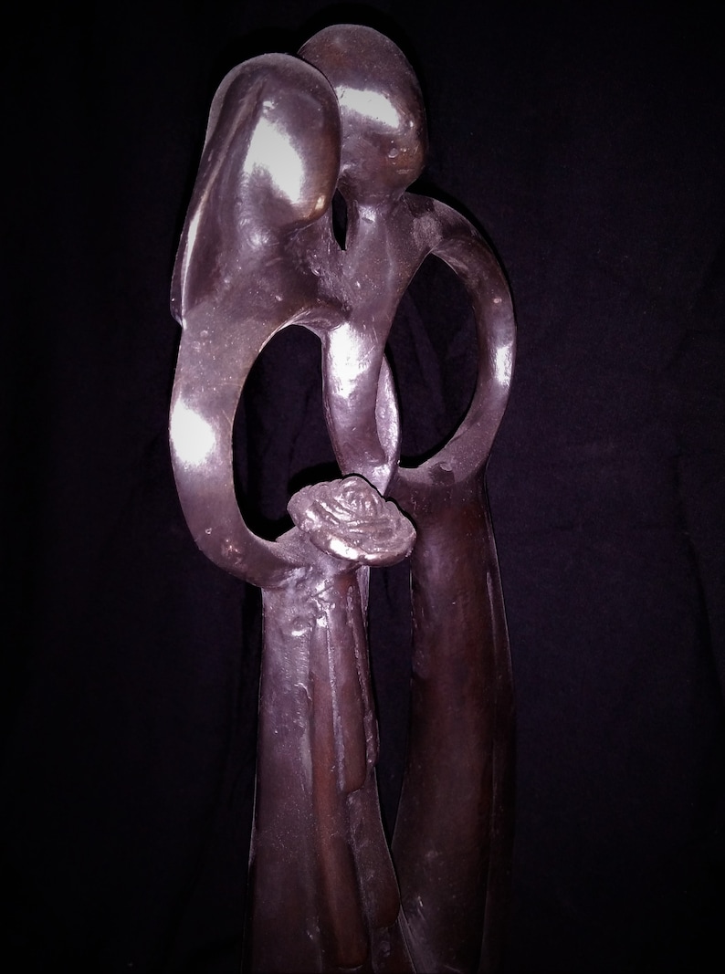Couple Marriage Lovely Statue Bronze Brass 12.5  image 3